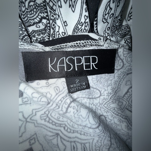 Kasper Black and White Patterned Maxi Dress - Picture 2 of 2
